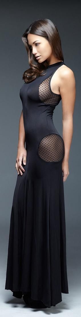 Emilie Bastet in a sexy fashionable dress.