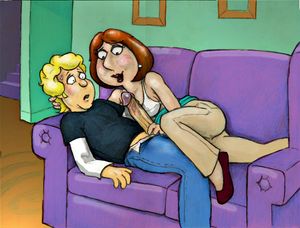 Lois and Anthony on the couch before the ultimate blowjob begins!