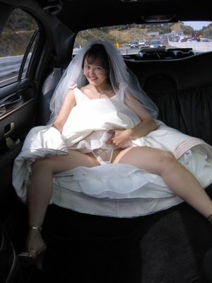 Asian bride wedding day upskirt flashing panties