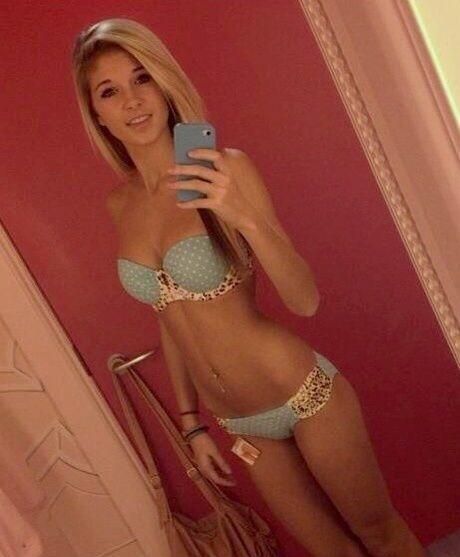 Blonde teen selfie