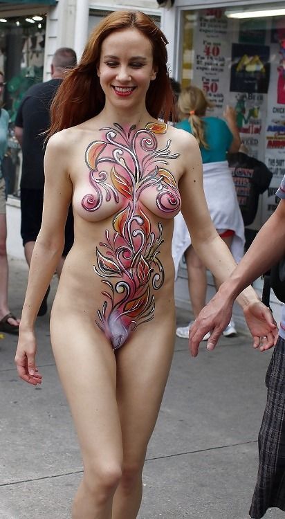 Out and about in just bodypaint.