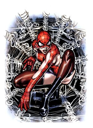 Spidergirl in web