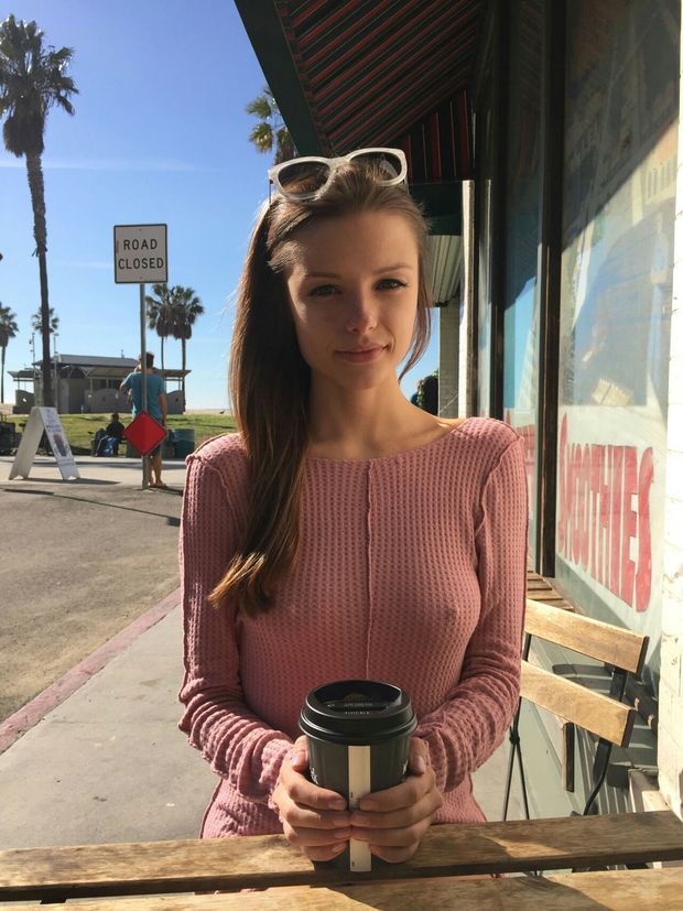 Hot chick on a cold day