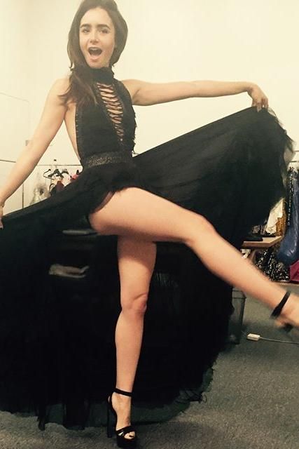 Lily Collins - 2016-Golden Globes,- Latest Photo Of, Lily's Magnificent Legs And Beautiful Feet, Yummy!