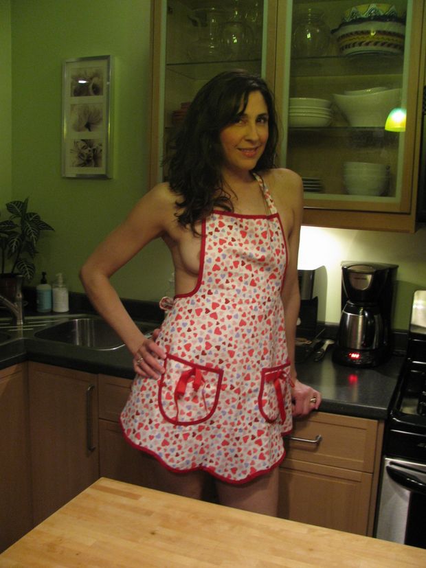 Brunette in Apron
