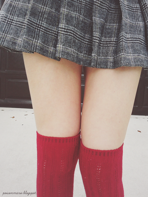 gasaii: Winter, if only you could stay, skirt | socks; discount...