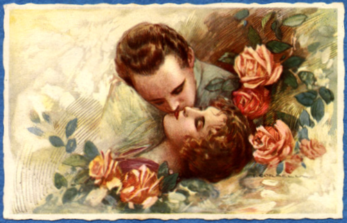 Art Of Women - Couples In Love - Vintage Valentines Day card