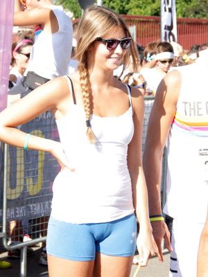 Baby Blue Shorts Cameltoe Pussy Pic