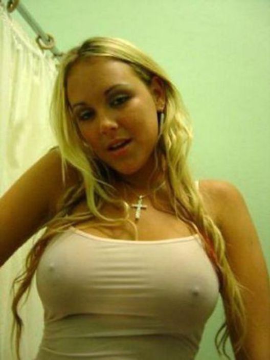 Cute amateur blonde tits