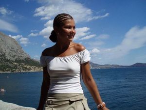 Cute amateur on beach