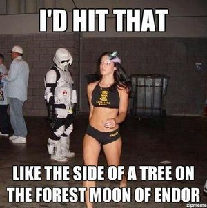I'd hit that like the side of a tree on Endor