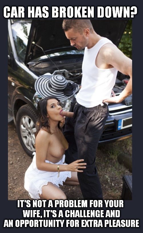 Car malfunction could be a problem, but not for a hotwife...