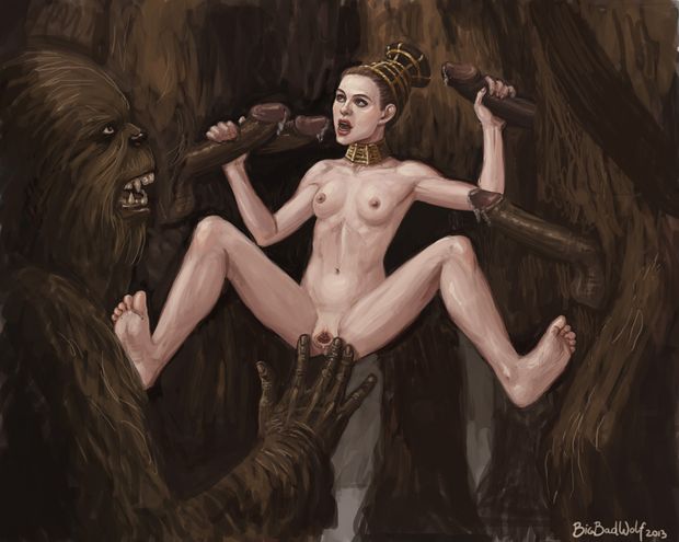 Padme and a couple of wookies by remus_lupin