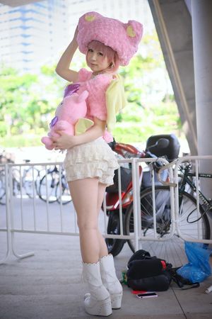 cosplay high_resolution boots hat jibanyan monico oshiri shorts sweater wings youkai_watch