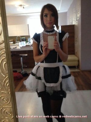 selfie by pornstar Tina Hot in French maid
