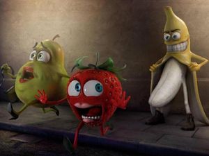 funny fruit - streaking banana