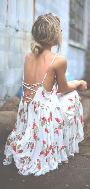 #summer #fashion / white flower print dress