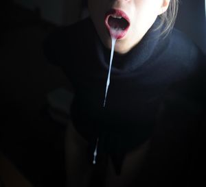 sperm and open mouth