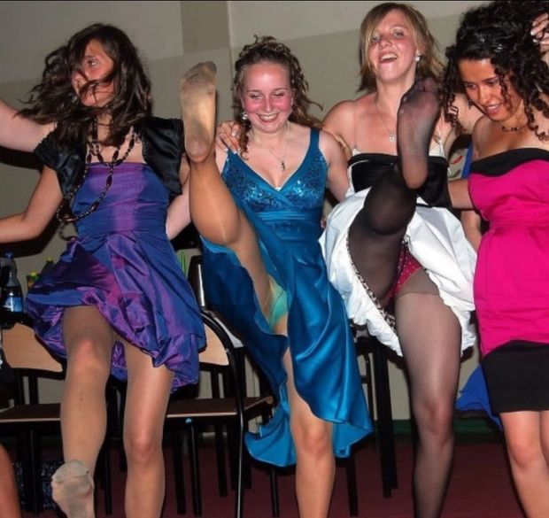 Prom dancing showing panties