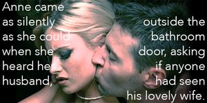 with a stranger, at the party, in the bathroom