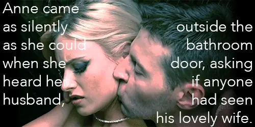 with a stranger, at the party, in the bathroom