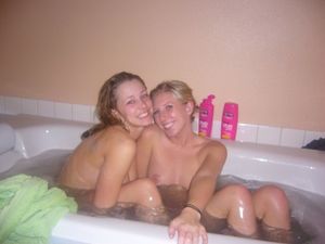 Taking a bath together