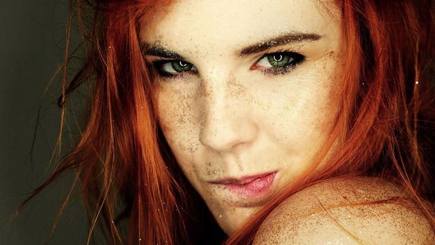 Wonderful Redhead Staring with Gorgeous Eyes