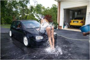 carwash, bucket of water, well timed pic