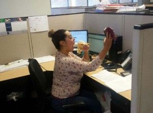 coworker caught taking naughty selfie