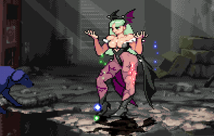 Morrigan getting fucked by a horny dog’s monster!