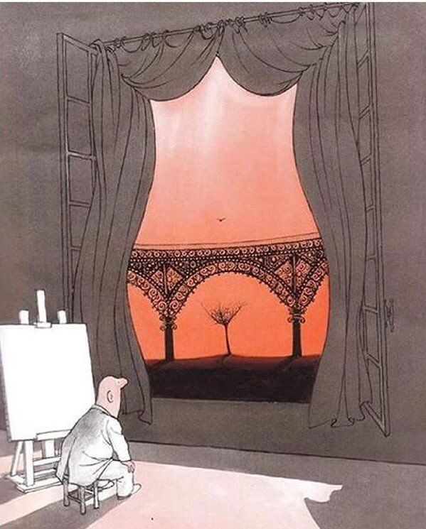gazing out the window