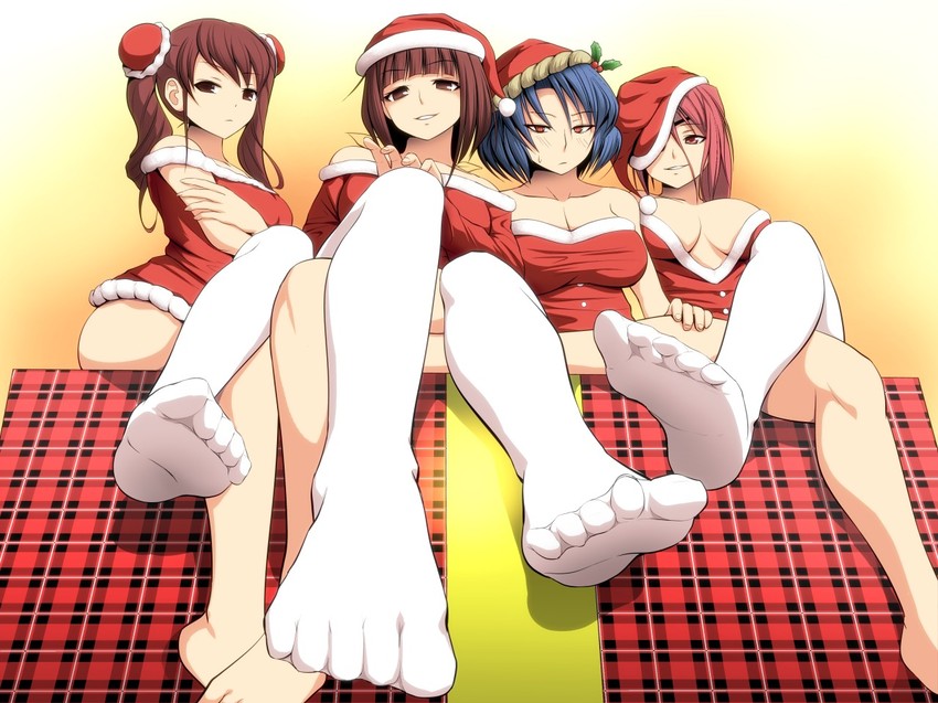 ajimu najimi, akazawa izumi, nikaidou arashi, and yasaka kanako (another, medaka box, onii-chan dakedo ai sae areba kankeinai yo ne, and touhou) drawn by diisuke