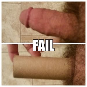Failed toilet paper roll test