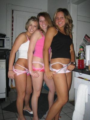 Friends showing their little panties