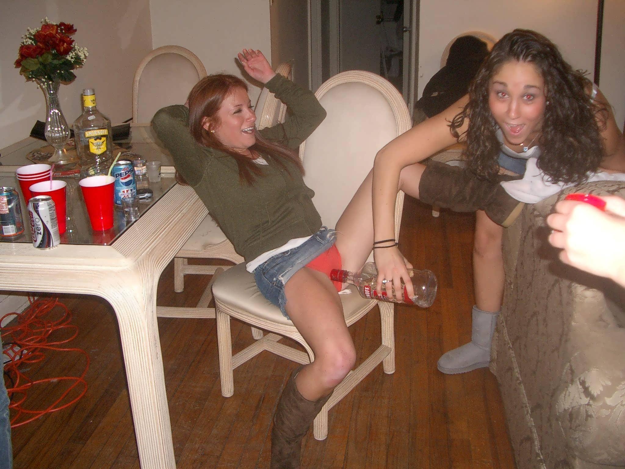 drunk chicks with a bottle