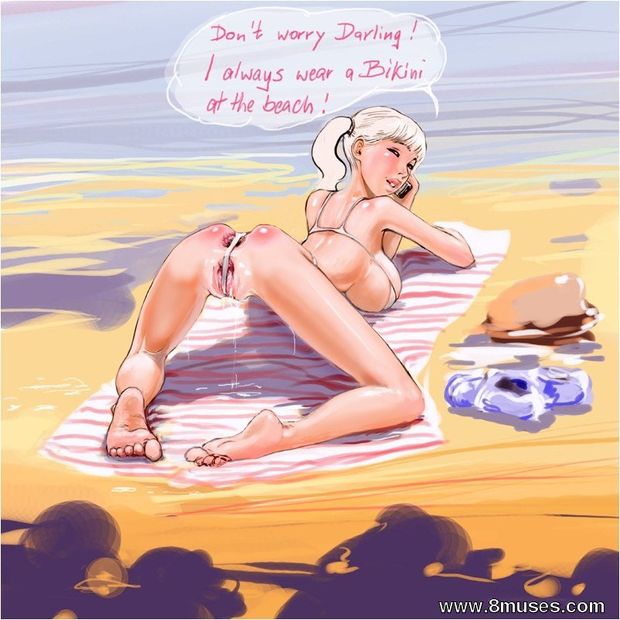 Blonde, beach and gangbang