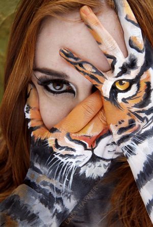 tiger redhead hot bodypaint