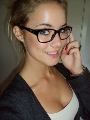 Blond with glasses selfie