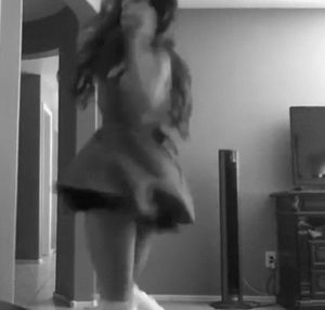 Teen spinning around bottomless