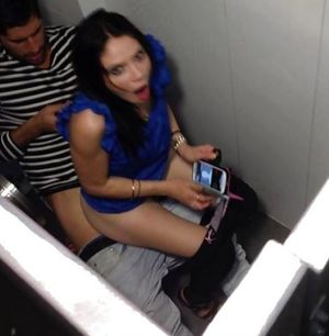 Caught fucking in a public bathroom