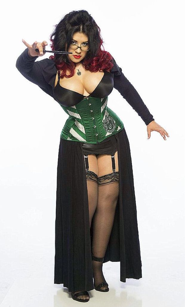 corset cosplay ivy_doomkitty stockings tits