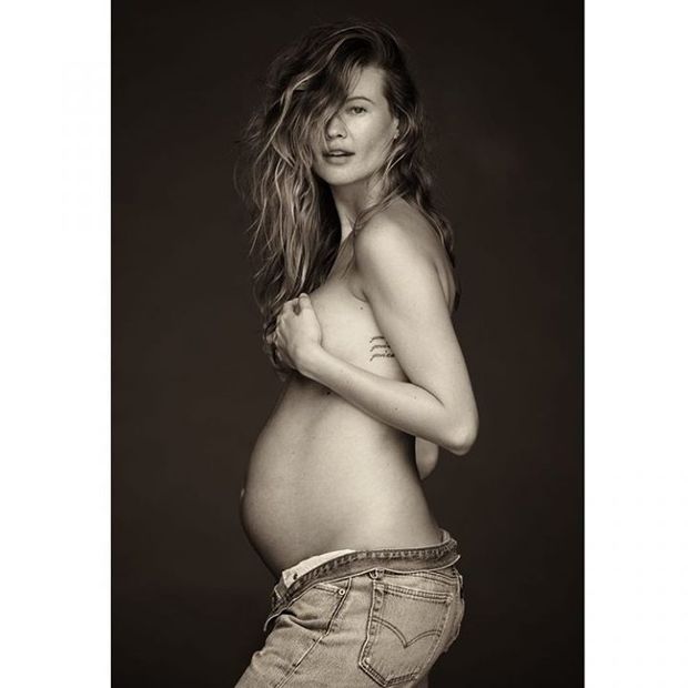 Behati Prinsloo Goes Topless, Shows Off Her Bare Baby Bump