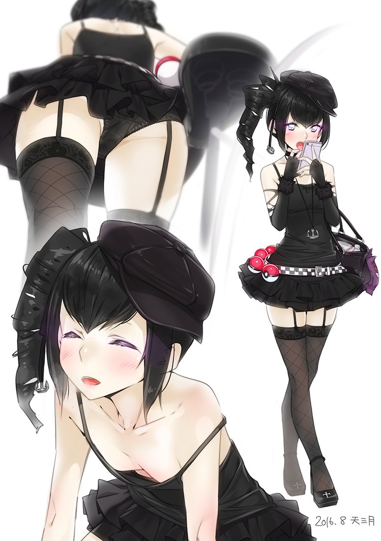 ancient destroyer oni and gengar (kantai collection, pokemon, and pokemon go) drawn by ama mitsuki