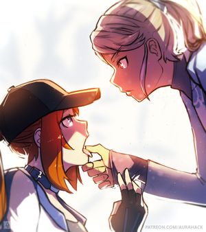 blanche and female protagonist (pokemon and pokemon go) drawn by erica lahaie