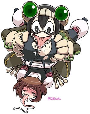 asui tsuyu and uraraka ochako (boku no hero academia) drawn by tonda