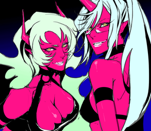 kneesocks and scanty (panty & stocking with garterbelt) drawn by npn