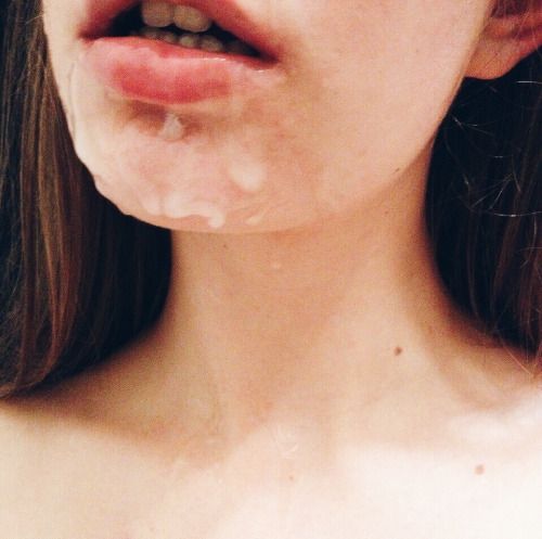 cum on chin photo