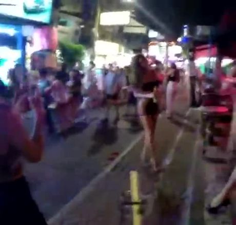 Incredible thai shemale tease on public