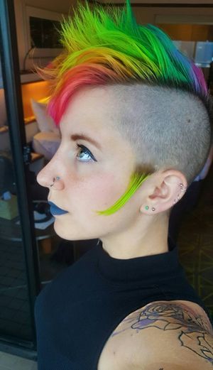 Beautiful rainbow punk