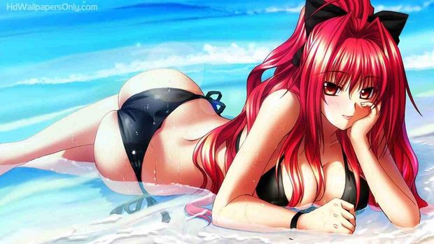 Hot hentai on the beach
